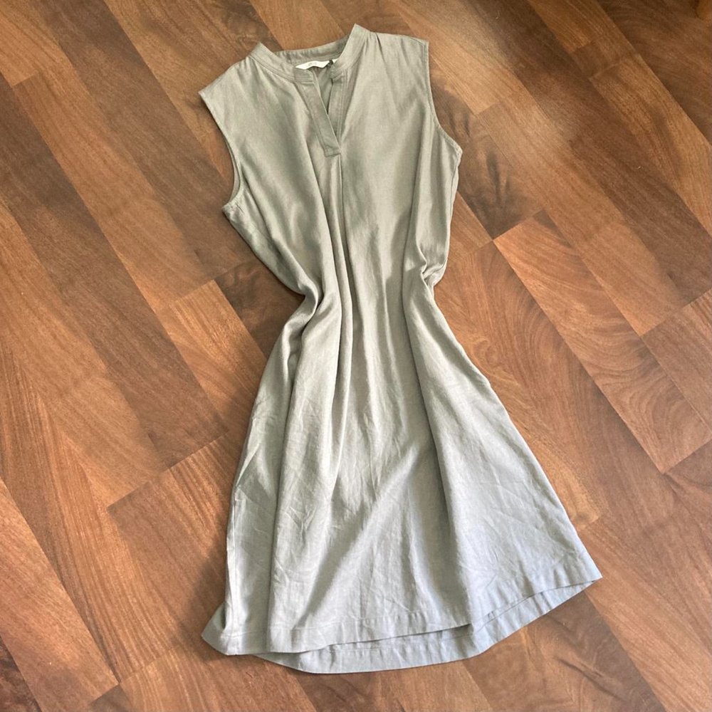 Uniqlo Gray Linen Sleeveless Dress NWT